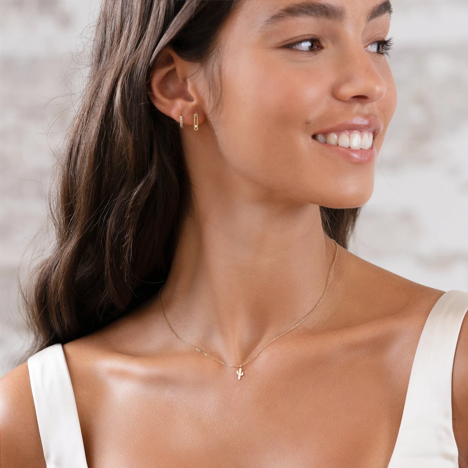 Tiny Cactus Charm 925 Sterling Silver Pendant