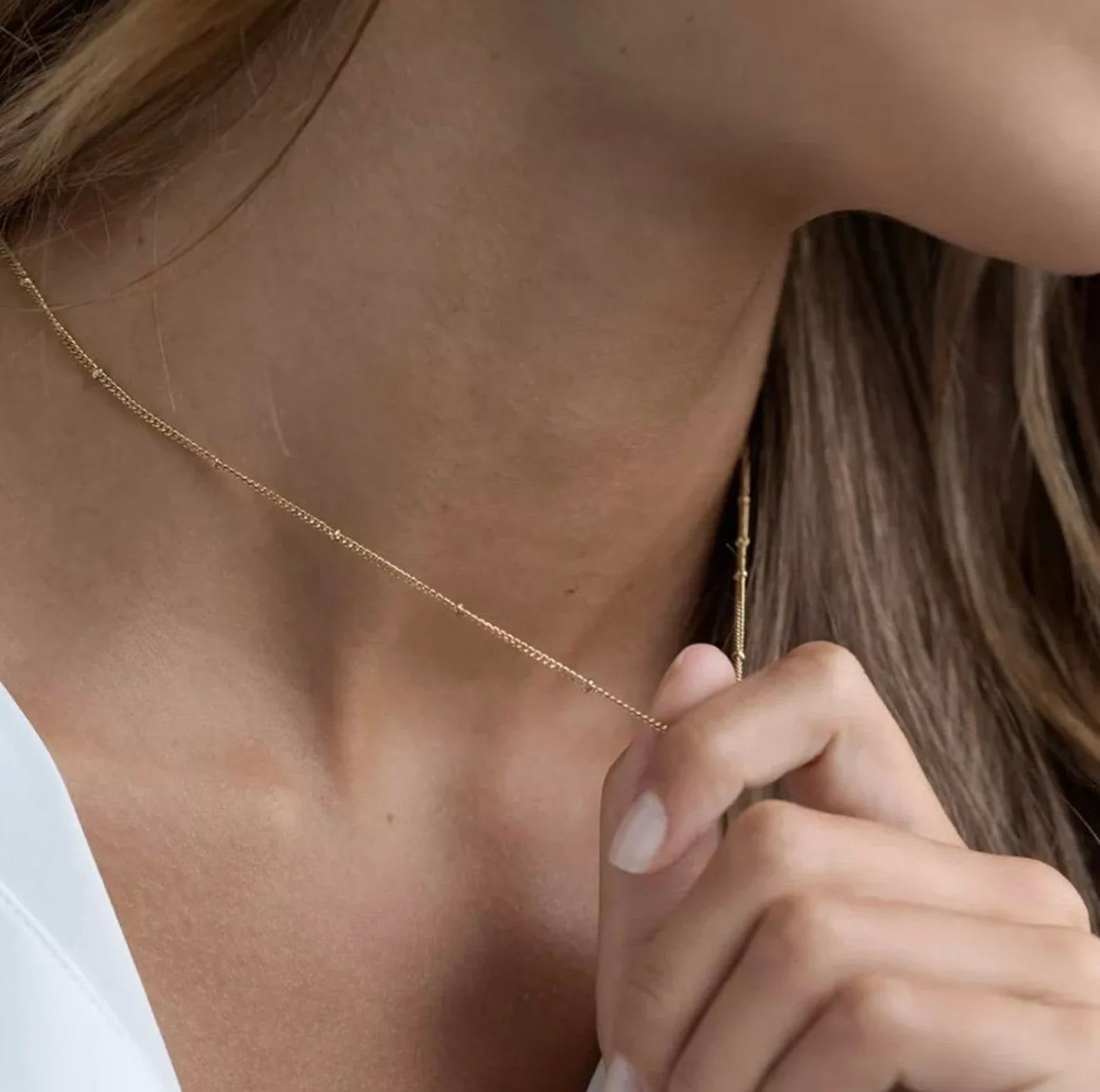 Dainty Ball 925 Sterling Silver Chain