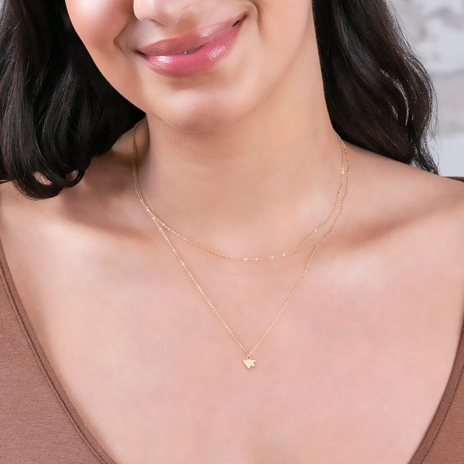 Paper Airplane Necklace Travel Charm 925 Sterling Silver Pendant