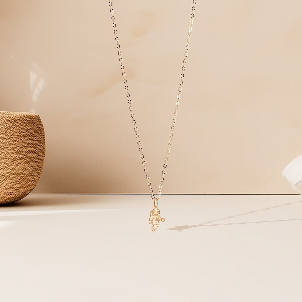 Astronaut Charm Necklace 925 Sterling Silver Pendant