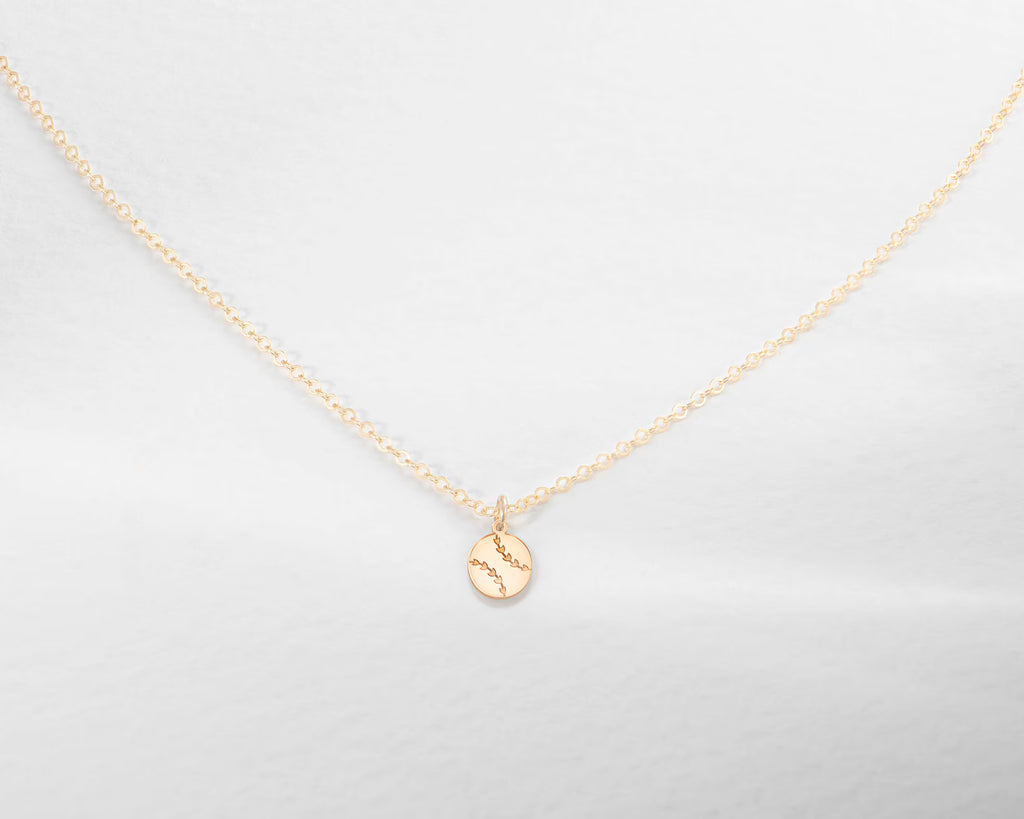 Mini Baseball Dainty 925 Sterling Silver Pendant