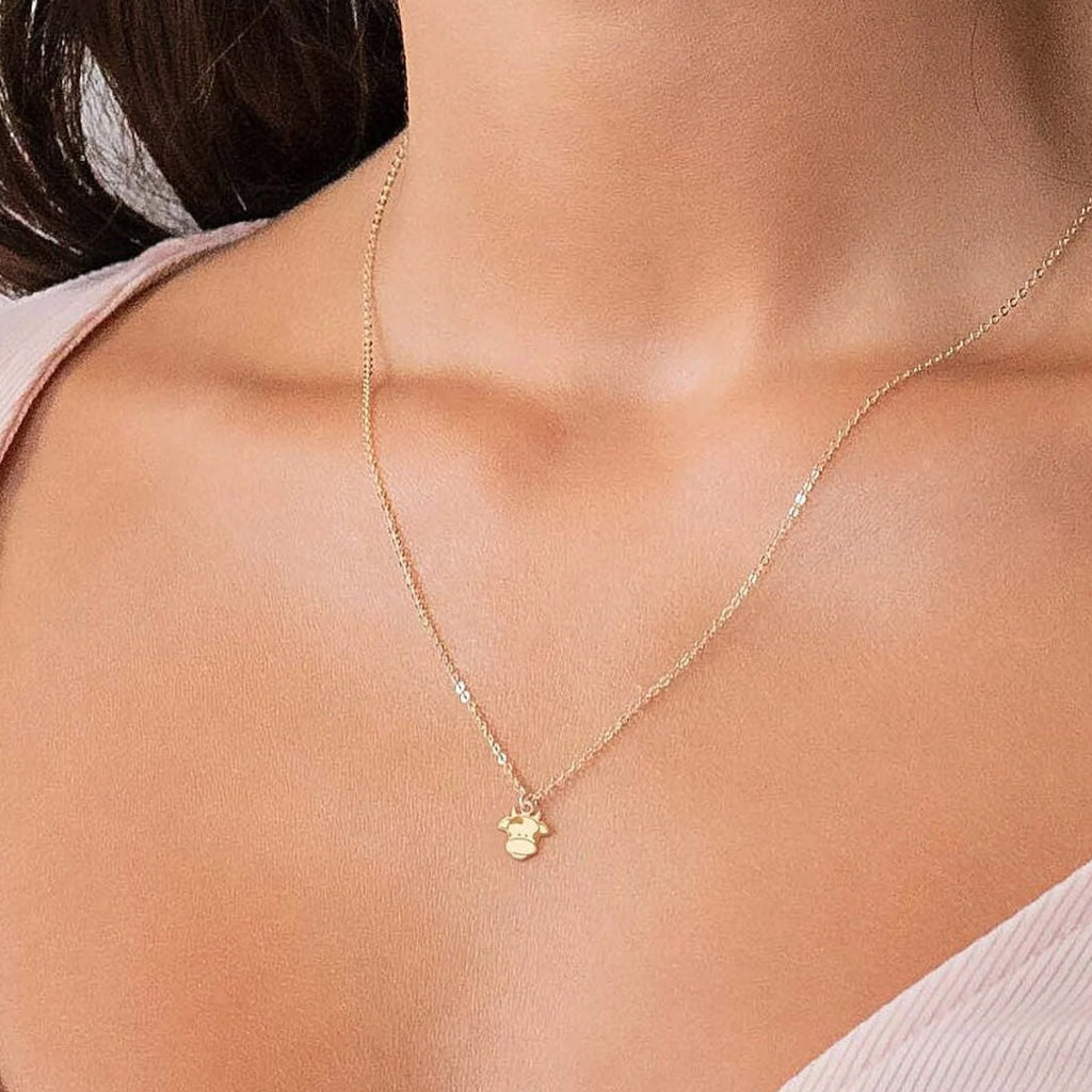 Cute Cow Charm 925 Sterling Silver Pendant