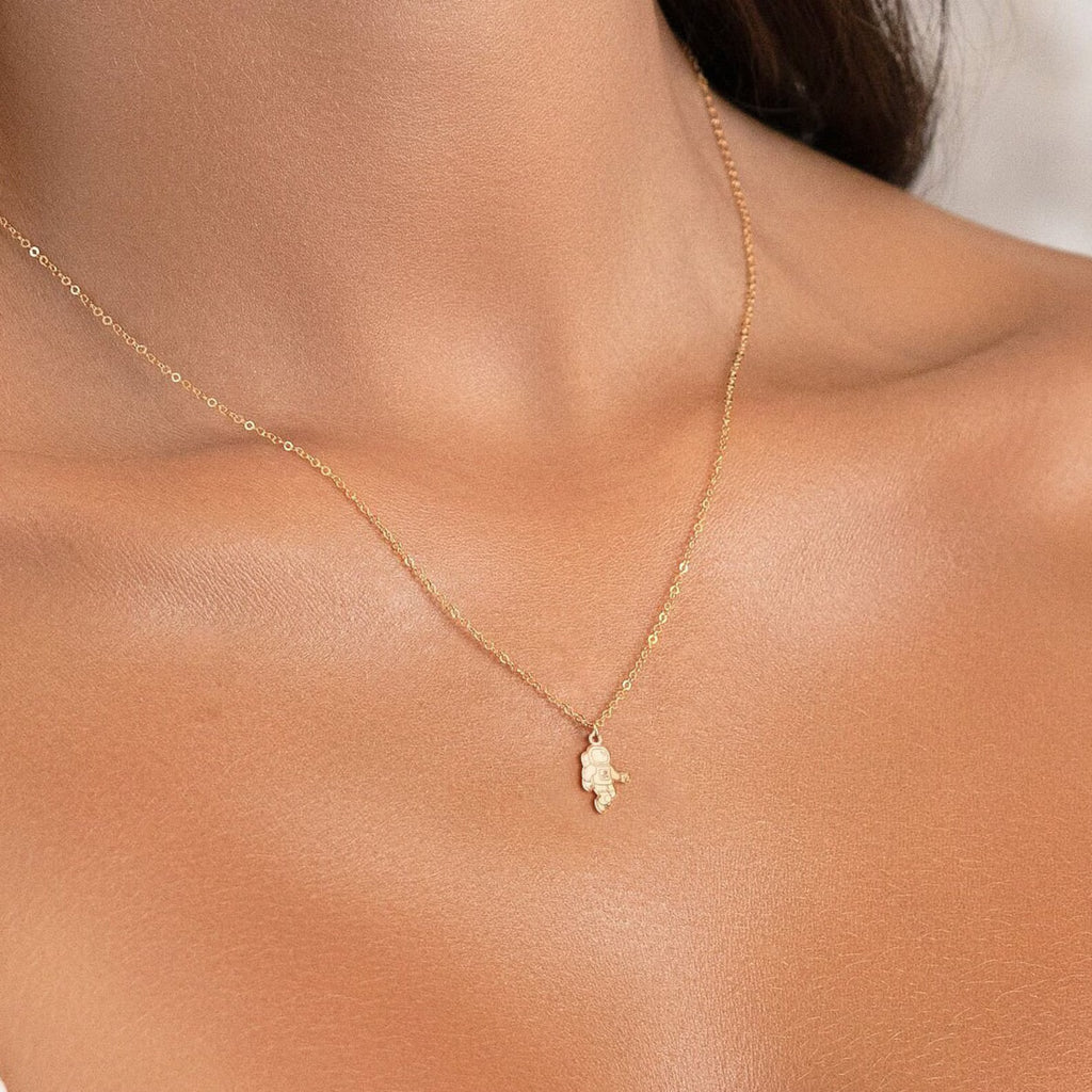 Astronaut Charm Necklace 925 Sterling Silver Pendant