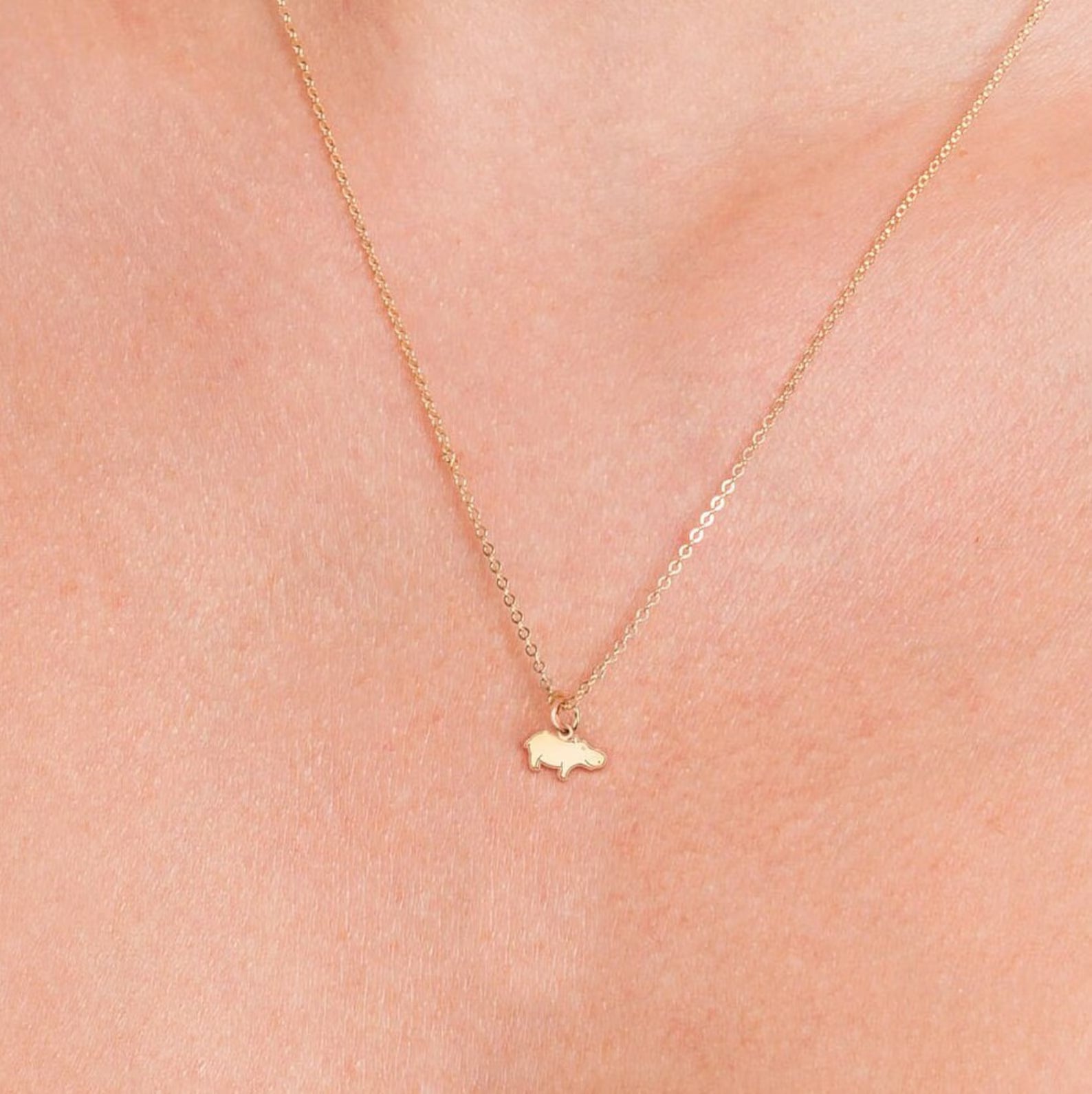 Strong and Patient Hippo 925 Sterling Silver Pendant