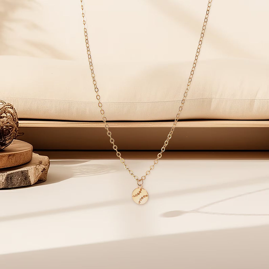 Mini Baseball Dainty 925 Sterling Silver Pendant