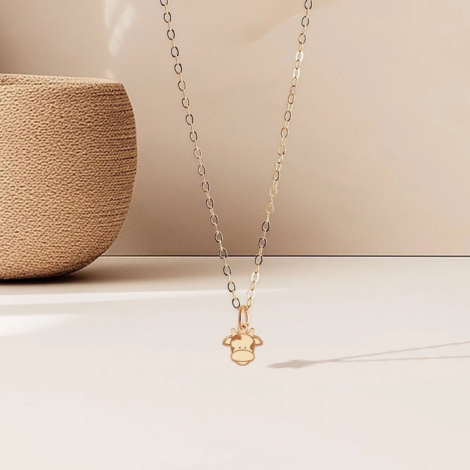 Cute Cow Charm 925 Sterling Silver Pendant