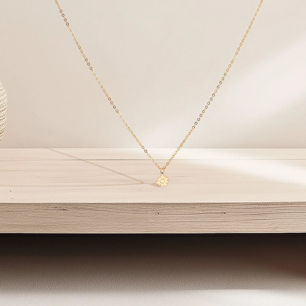 Hand Drawn Daisy Flower 925 Sterling Silver Pendant