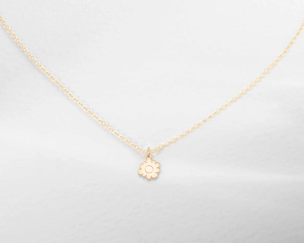 Hand Drawn Daisy Flower 925 Sterling Silver Pendant