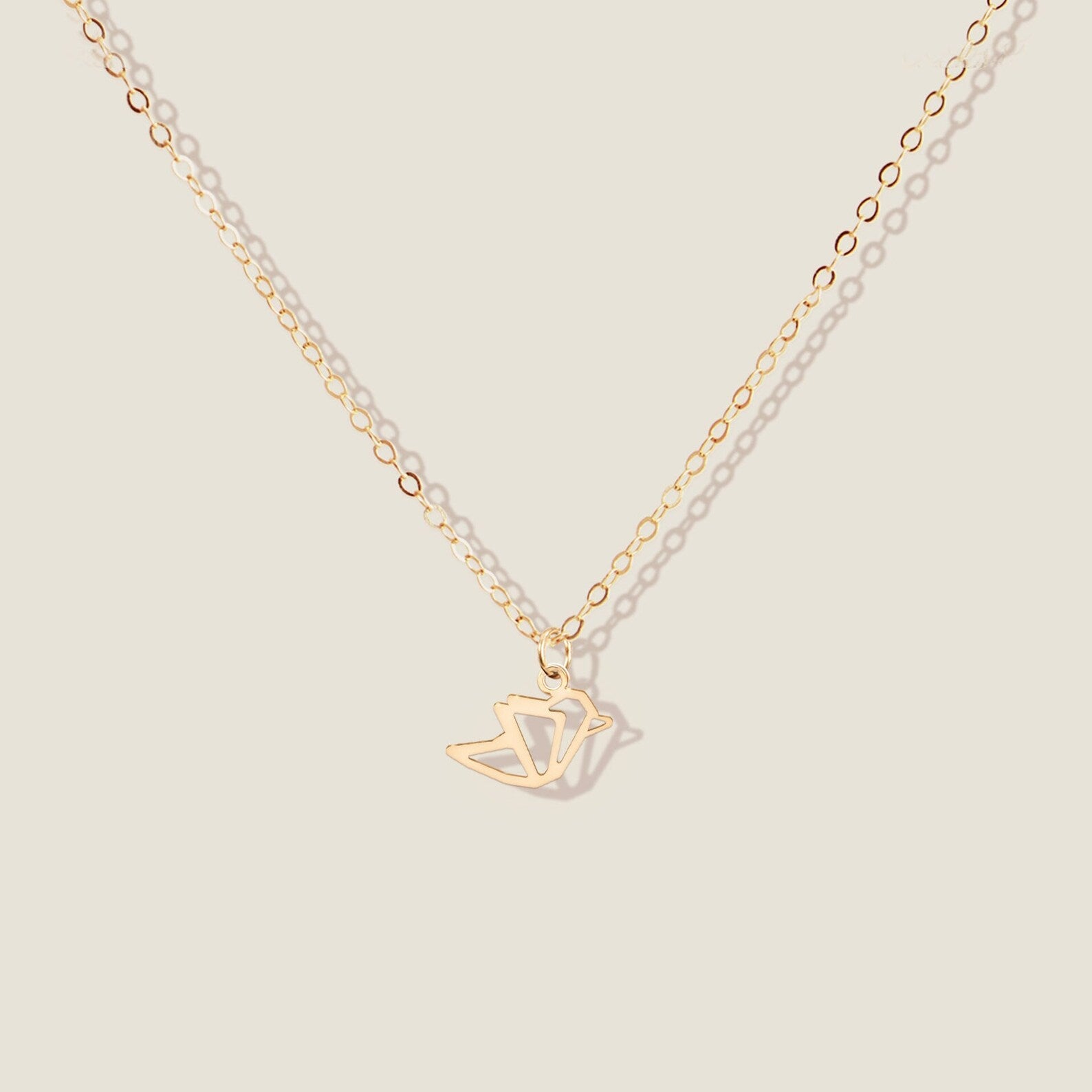 Origami Bird 925 Sterling Silver Pendant