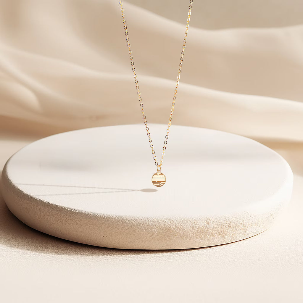 Jupiter Planet Dainty Necklace 925 Sterling Silver Pendant