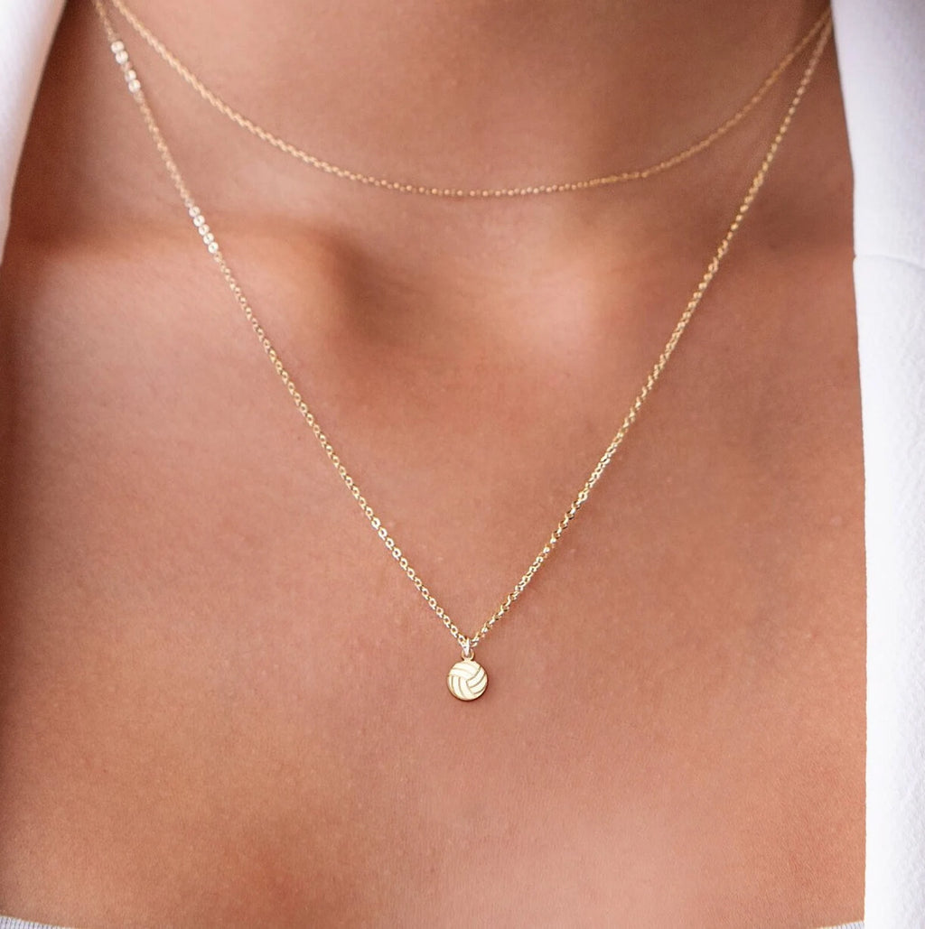 Volleyball Necklace Sports Jewellery 925 Sterling Silver Pendant