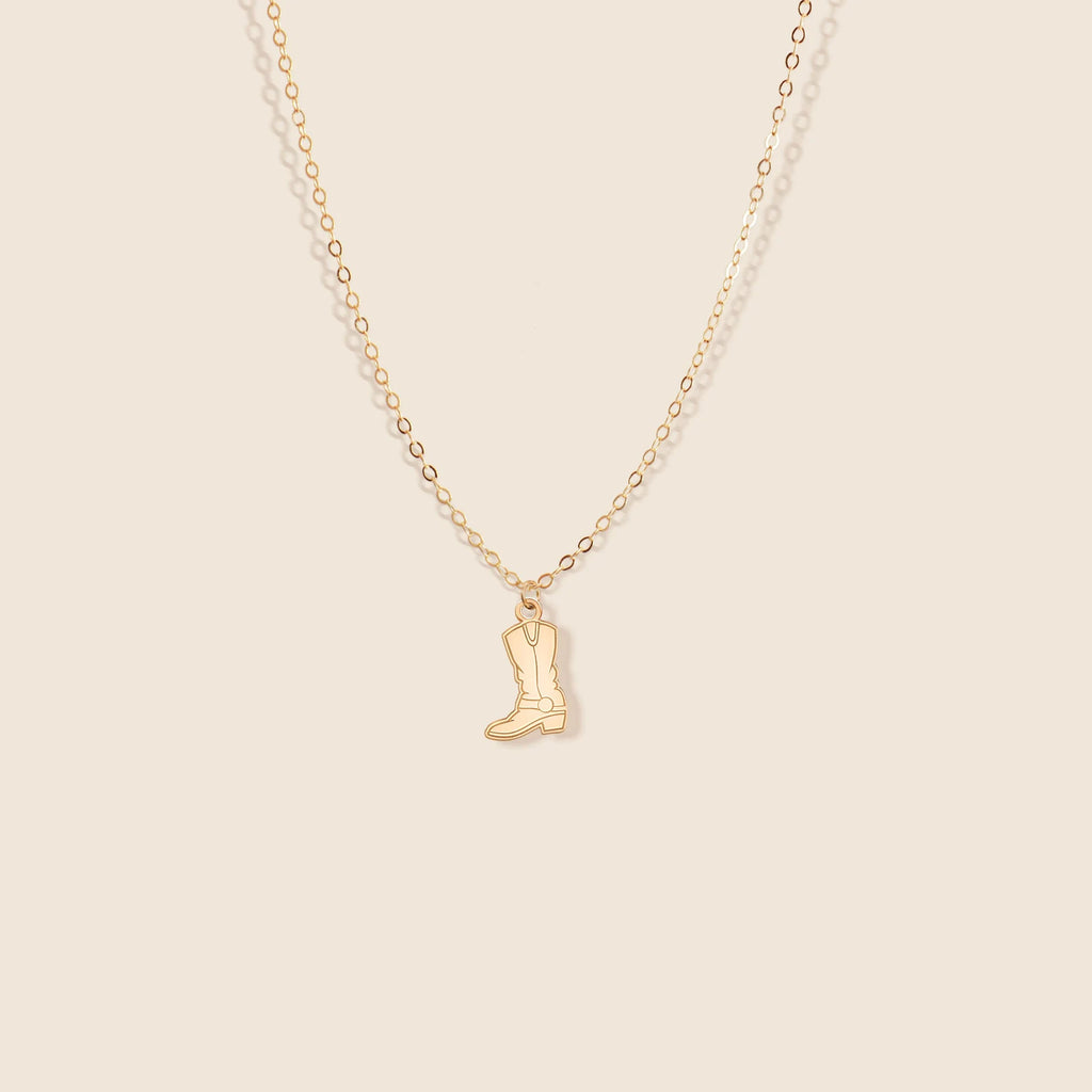 Dainty Cowboy Boot 925 Sterling Silver Necklace