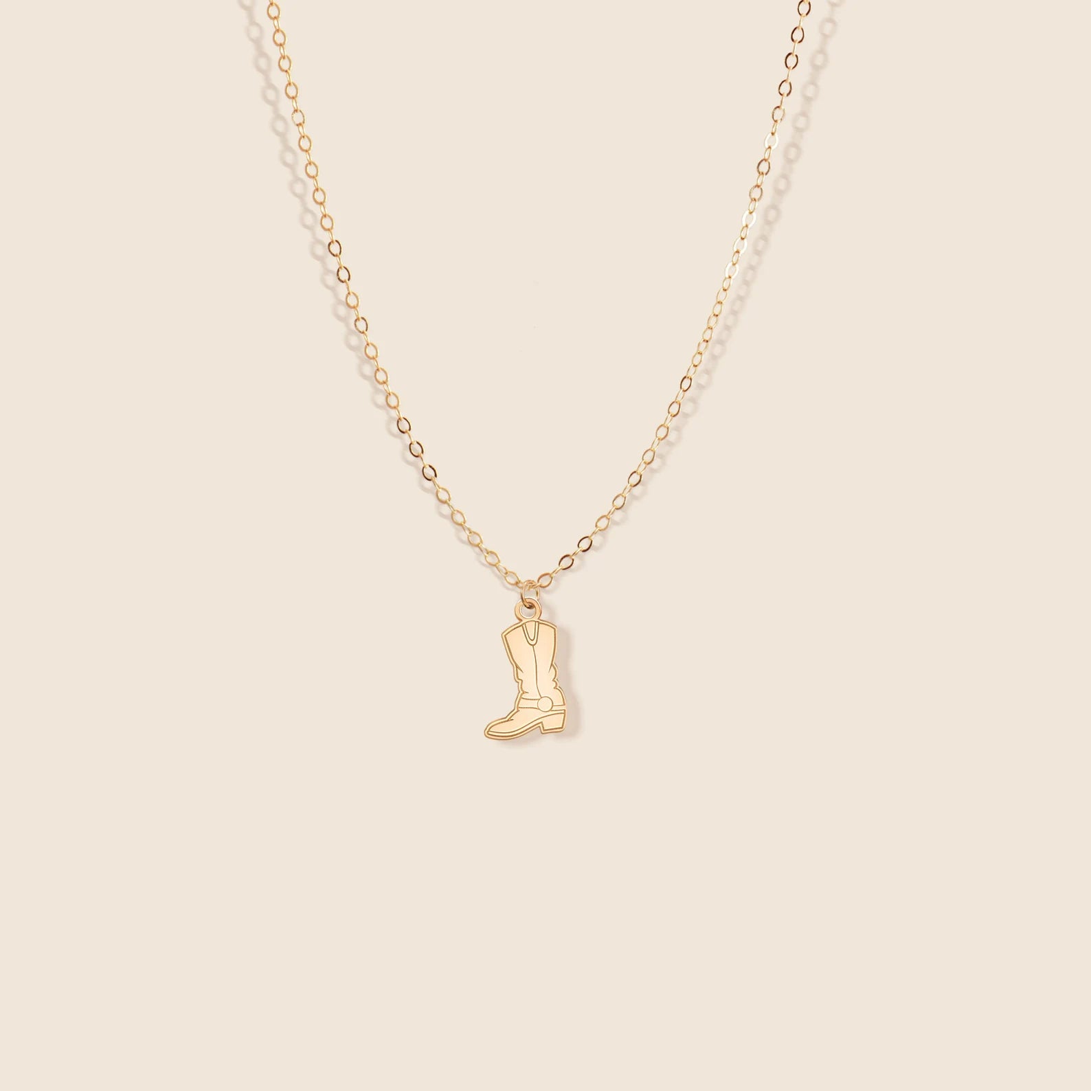 Dainty Cowboy Boot 925 Sterling Silver Necklace