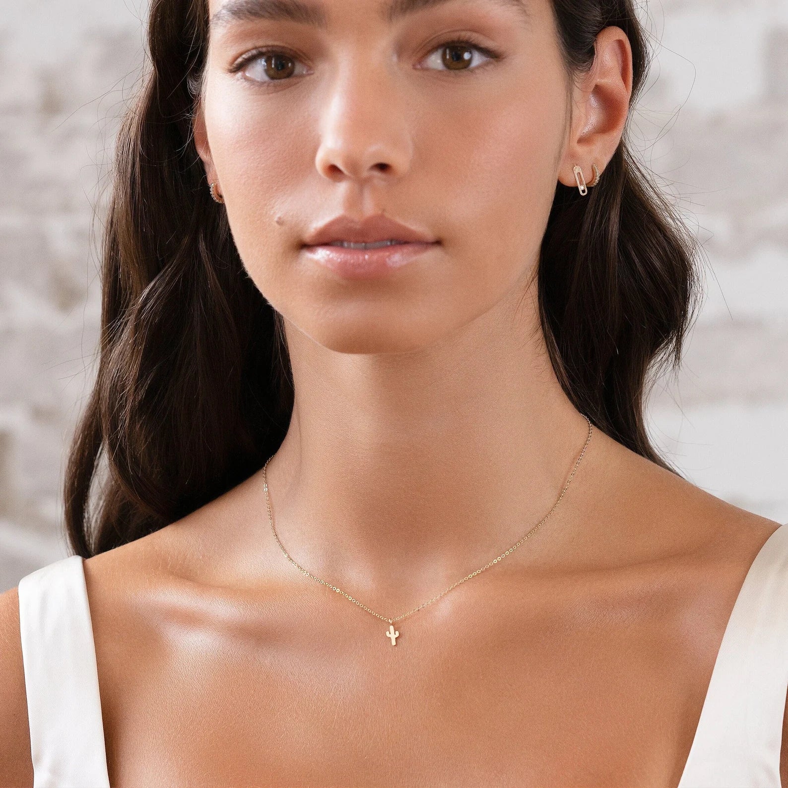 Tiny Cactus Charm 925 Sterling Silver Pendant