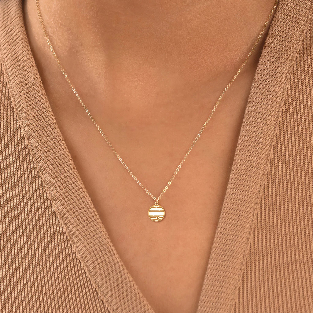Jupiter Planet Dainty Necklace 925 Sterling Silver Pendant
