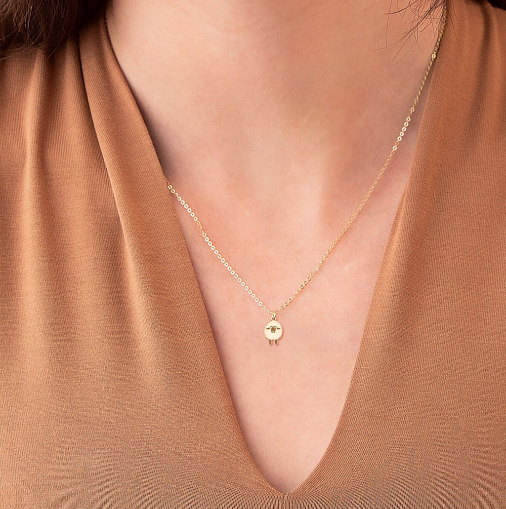 Sheep Pendant, Lamb 925 Sterling Silver Necklace for Women