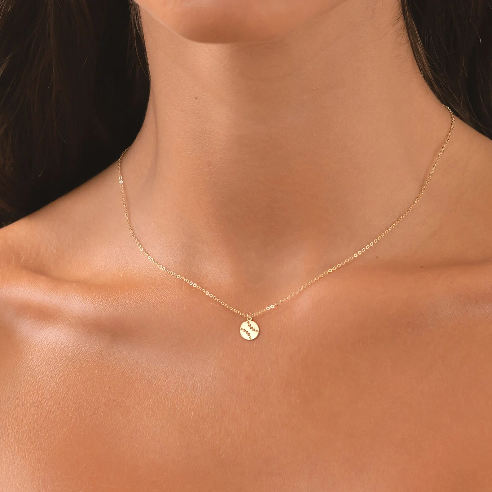 Mini Baseball Dainty 925 Sterling Silver Pendant