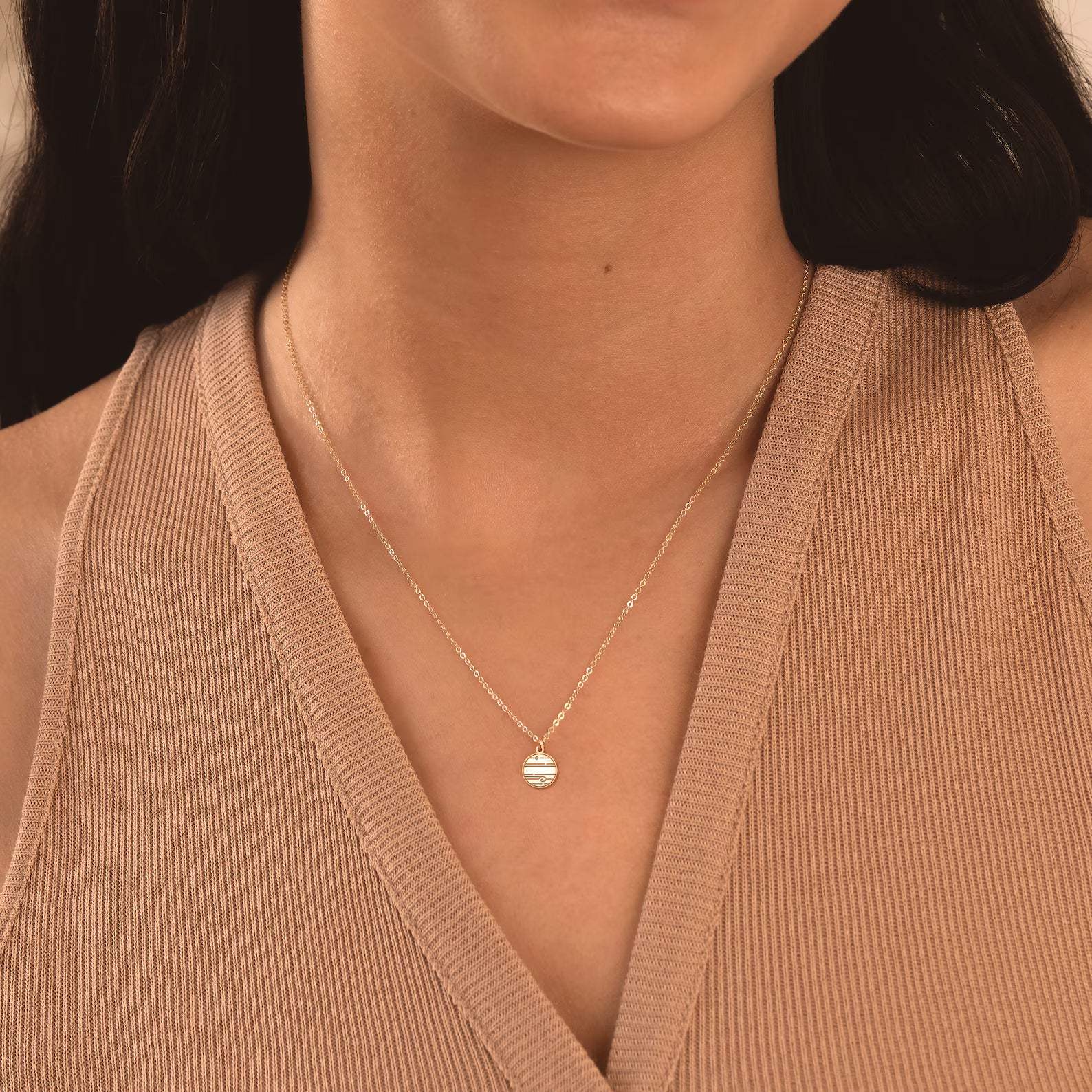 Jupiter Planet Dainty Necklace 925 Sterling Silver Pendant