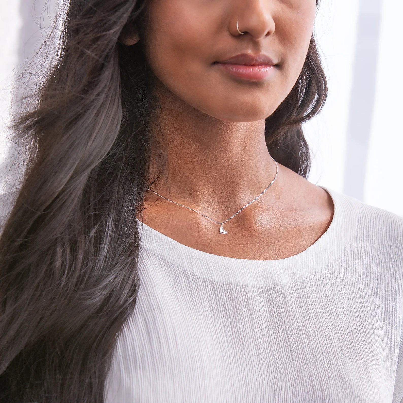 Figure Skating Ice Skate Wintertime Charm 925 Sterling Silver Pendant