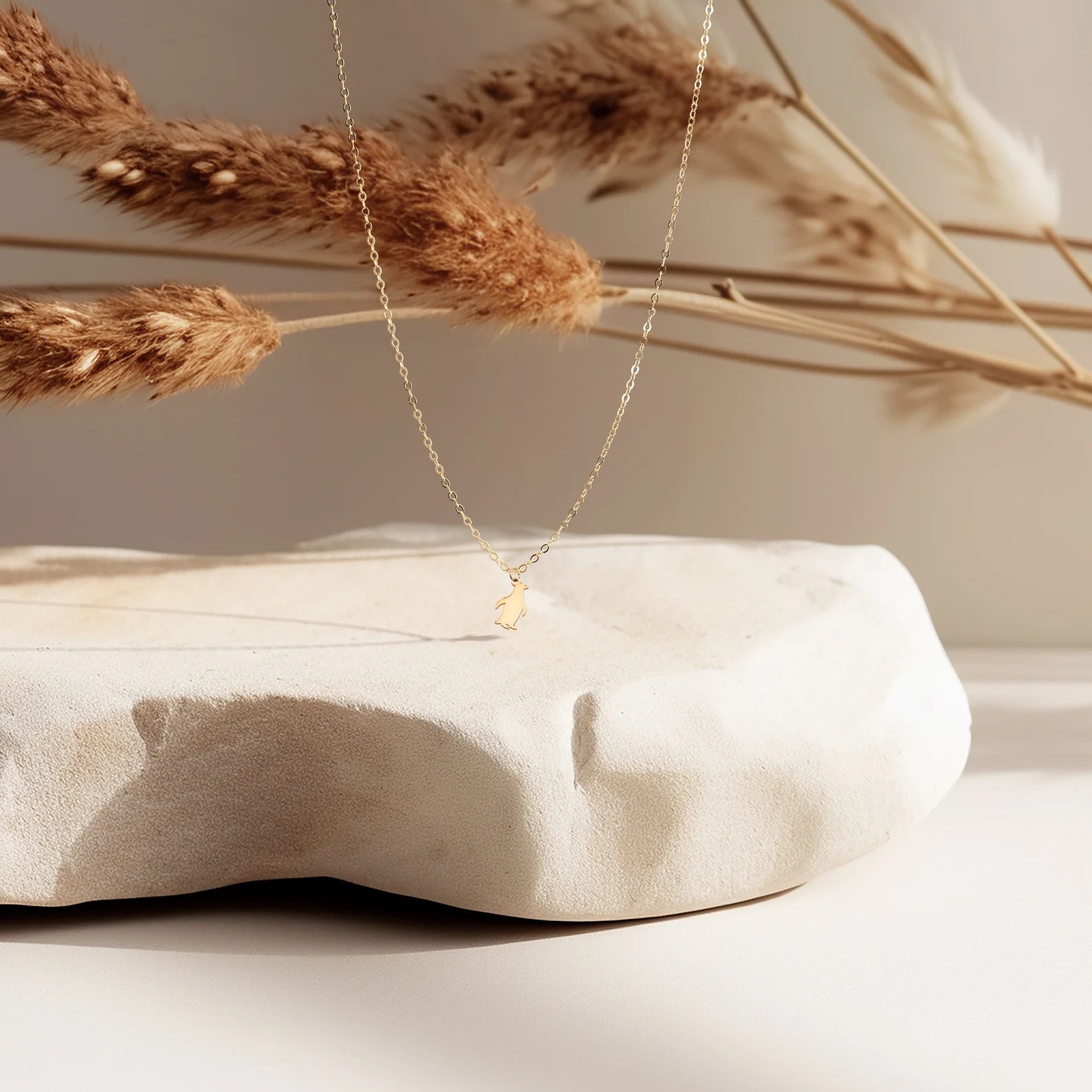 Penguin Charm Necklace 925 Sterling Silver Pendant