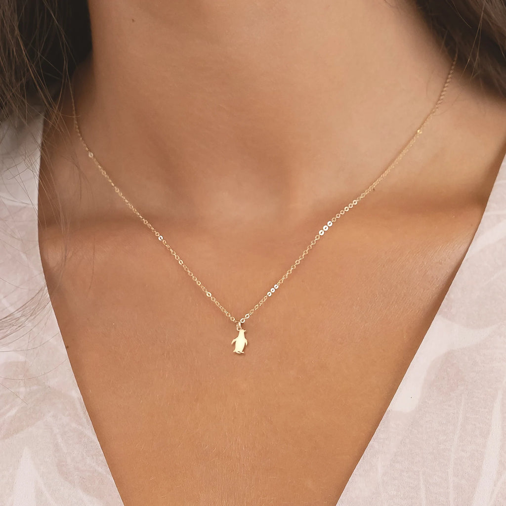Penguin Charm Necklace 925 Sterling Silver Pendant