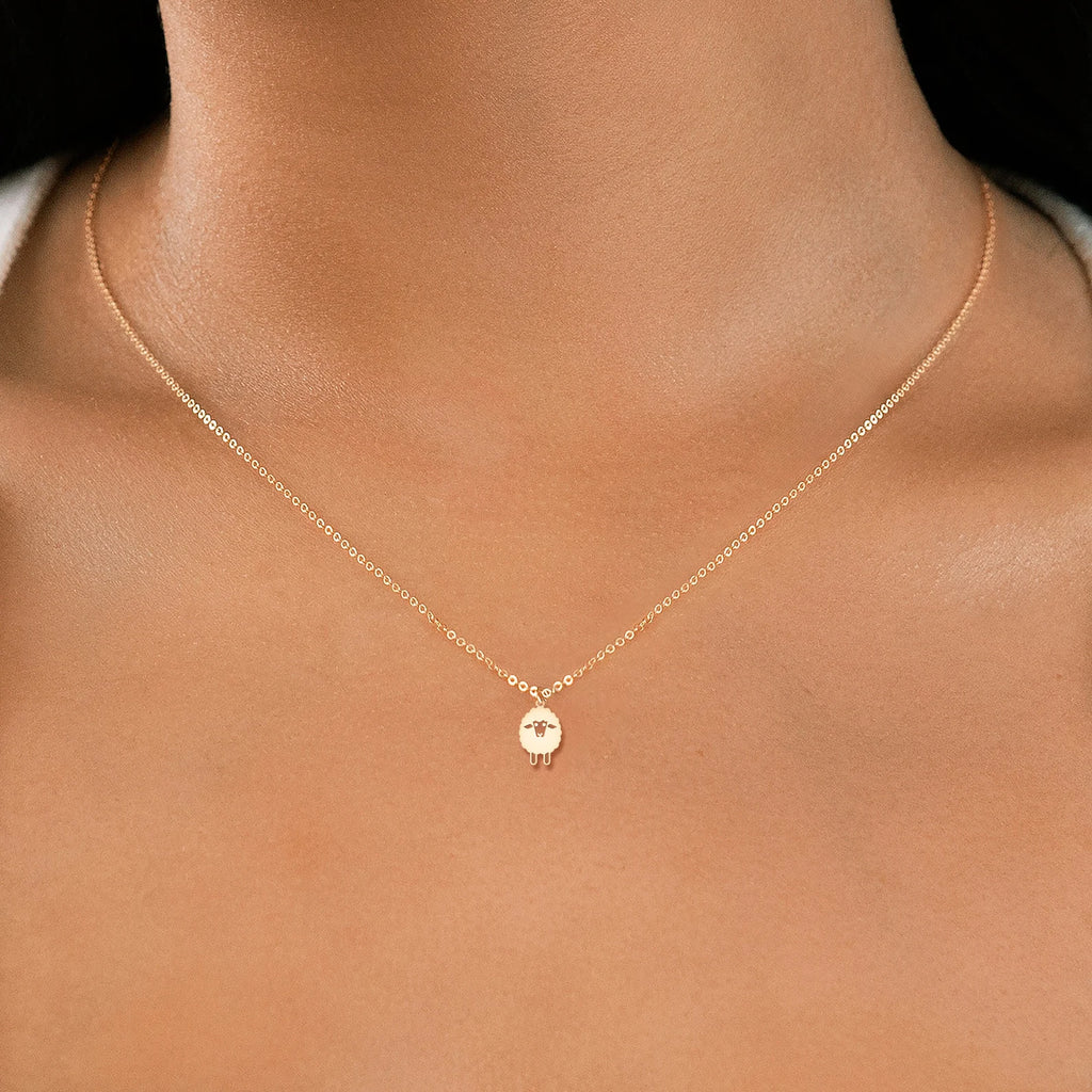 Sheep Pendant, Lamb 925 Sterling Silver Necklace for Women