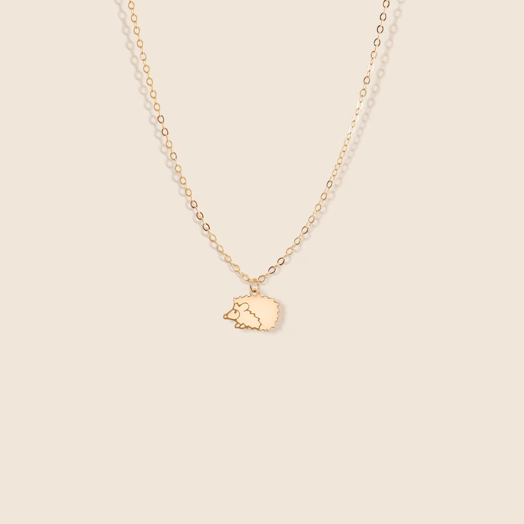 Hedgehog Necklace dainty 925 Sterling Silver Pendant