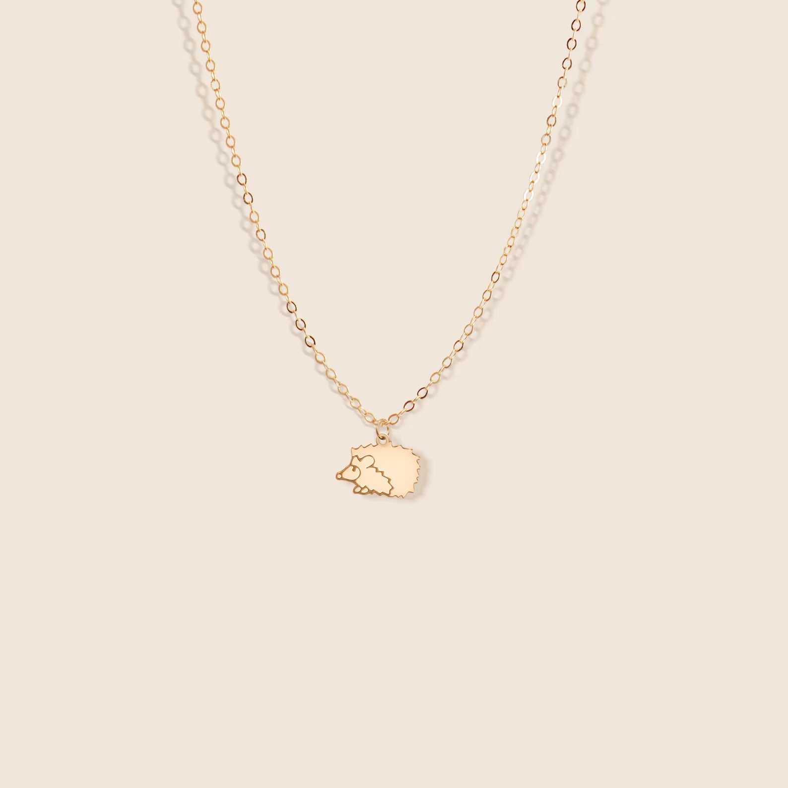 Hedgehog Necklace dainty 925 Sterling Silver Pendant