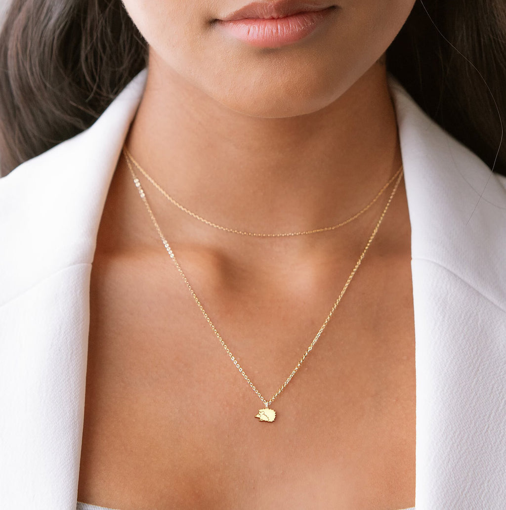 Hedgehog Necklace dainty 925 Sterling Silver Pendant