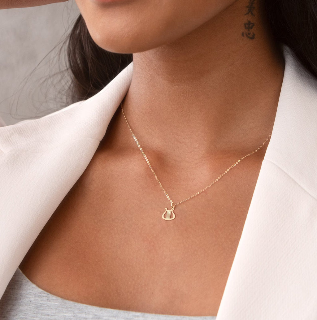 Harp Necklace Music 925 Sterling Silver Pendant