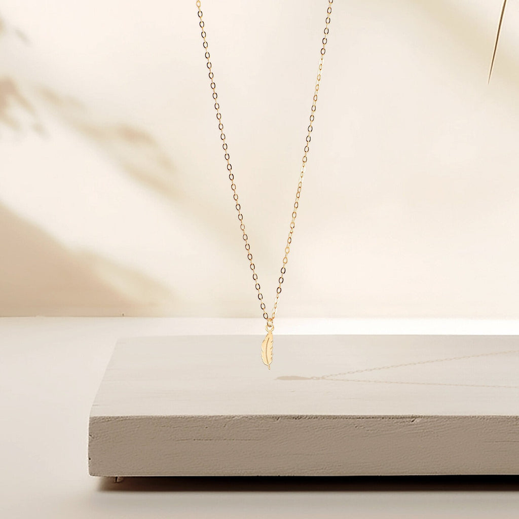 Feather Charm dainty 925 Sterling Silver Pendant