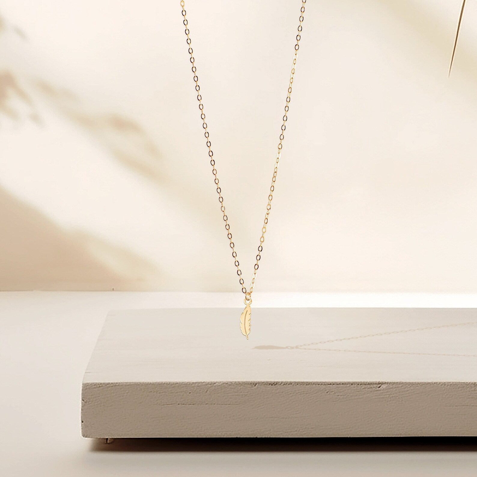 Feather Charm dainty 925 Sterling Silver Pendant