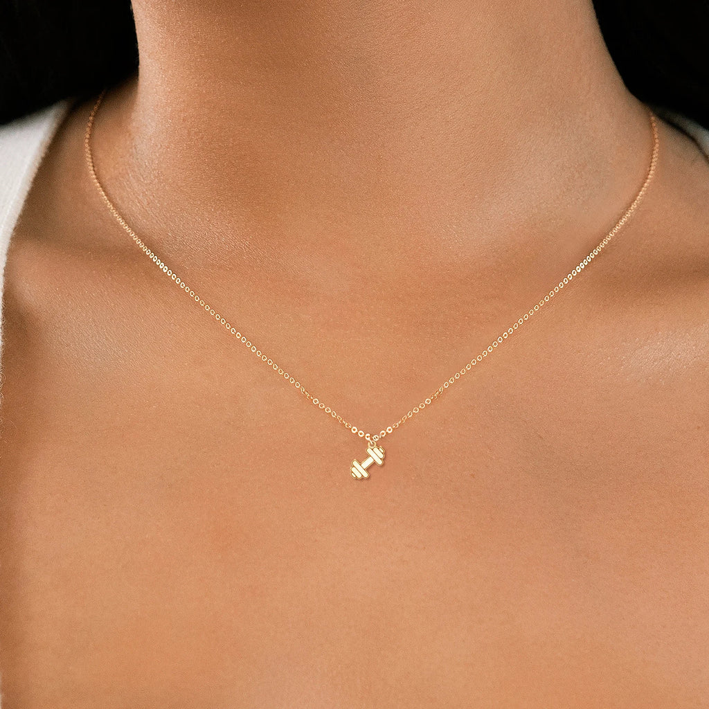 Gym Dumbbell 925 Sterling Silver Pendant