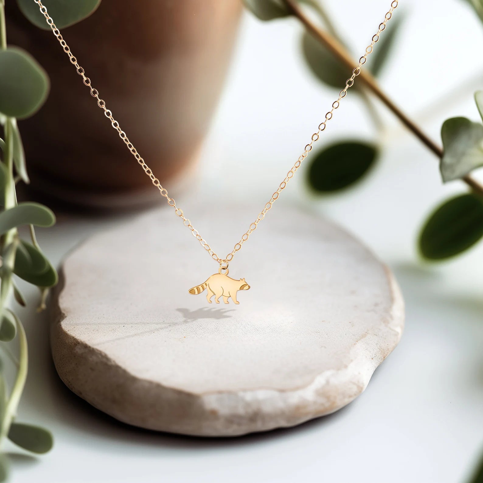 Raccoon Charm Dainty 925 Sterling Silver Pendant