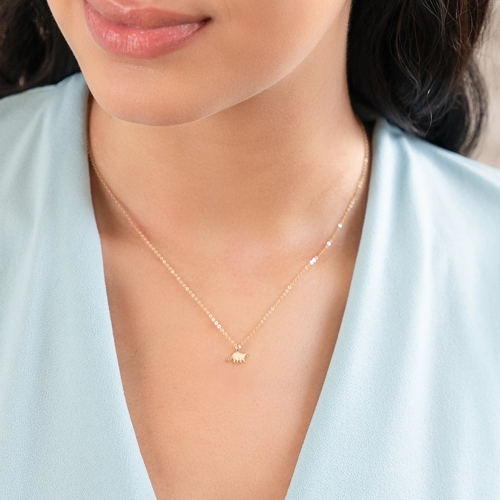 Raccoon Charm Dainty 925 Sterling Silver Pendant