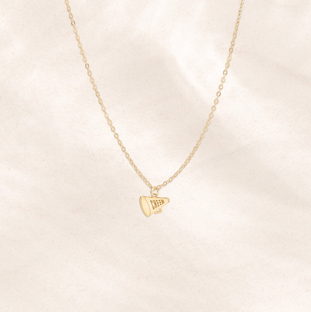 Megaphone Necklace Cheerleader Jewelry 925 Sterling Silver Pendant