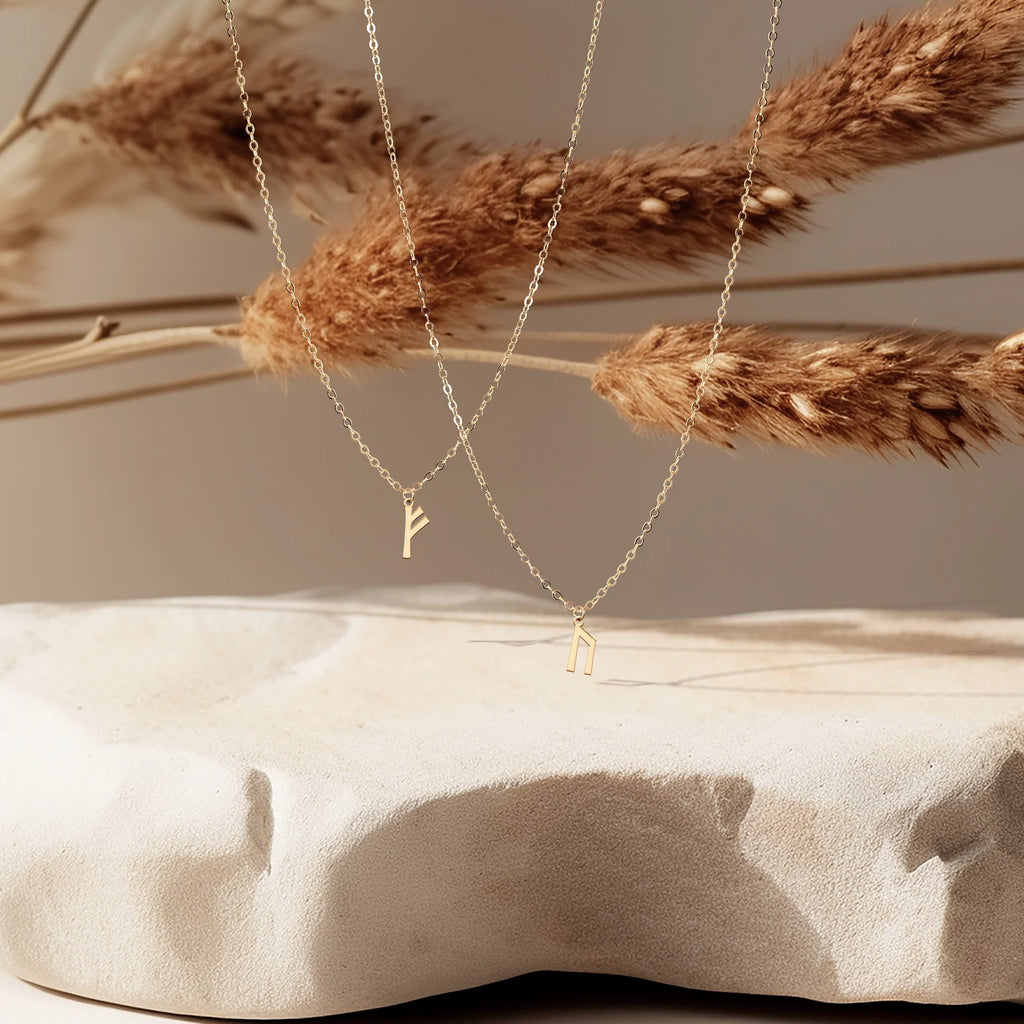Runes Charm 925 Sterling Silver Necklace