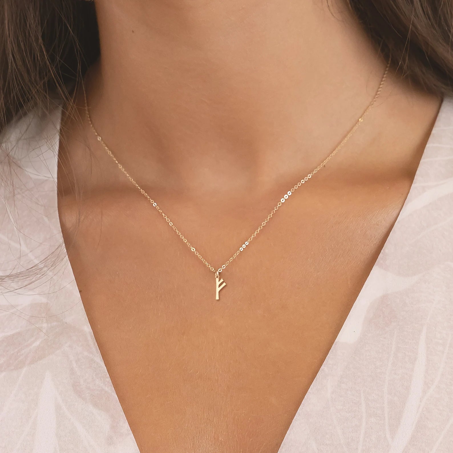 Runes Charm 925 Sterling Silver Necklace