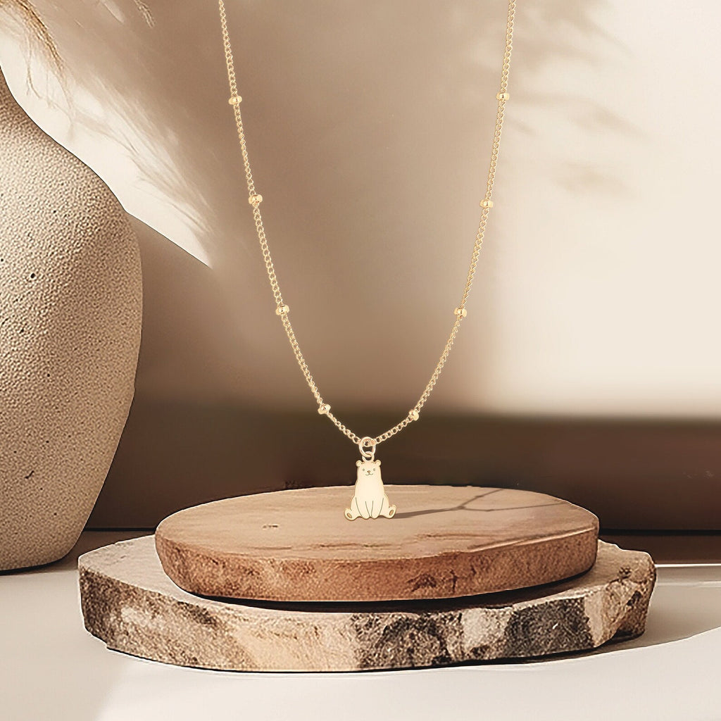 Seated Bear Charm 925 Sterling Silver Pendant