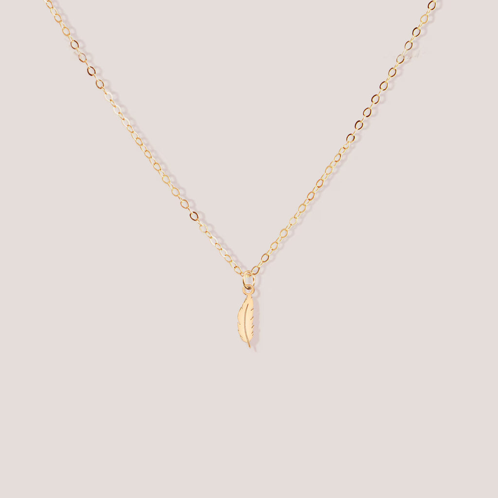 Feather Charm dainty 925 Sterling Silver Pendant