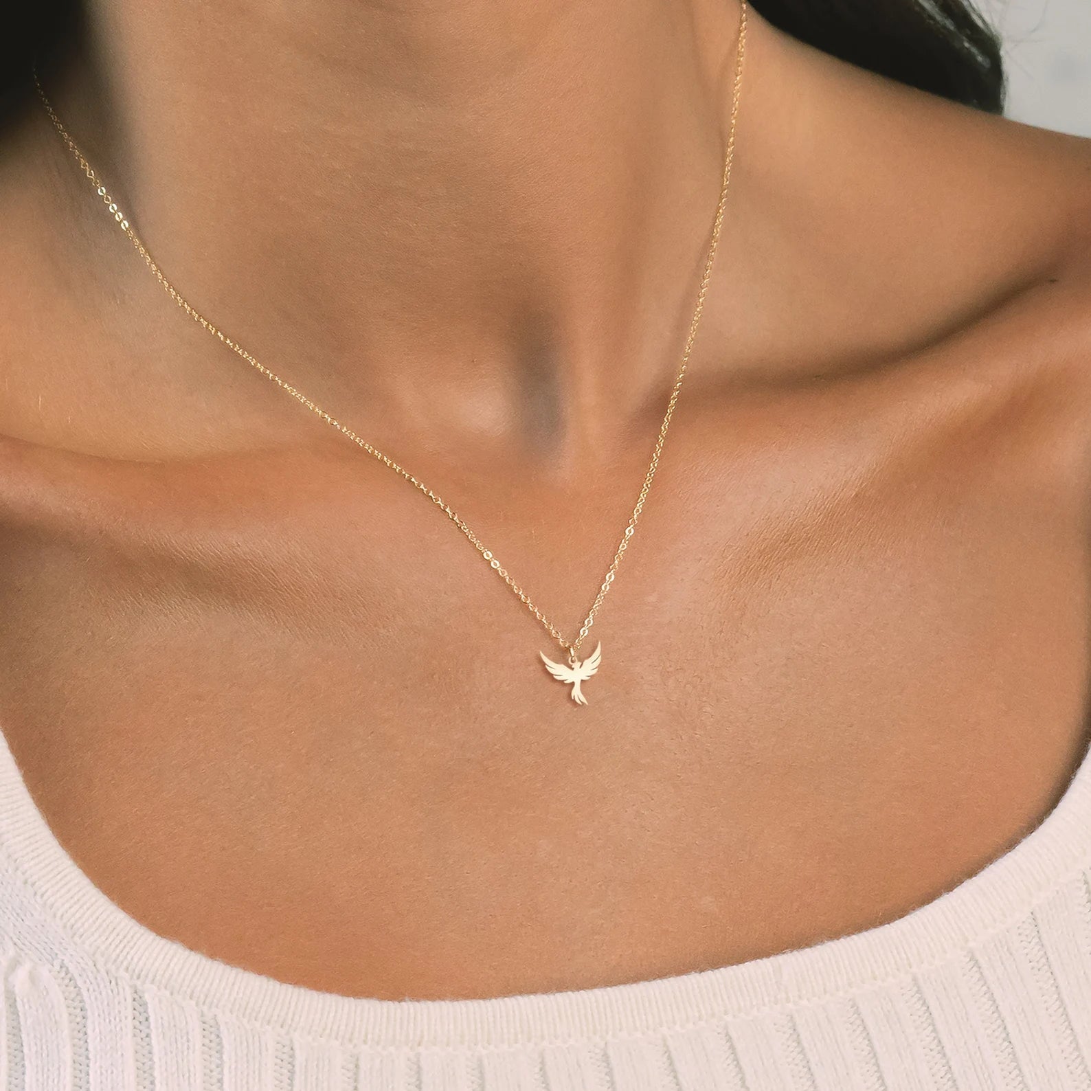 Phoenix Bird Dainty Charm 925 Sterling Silver Pendant