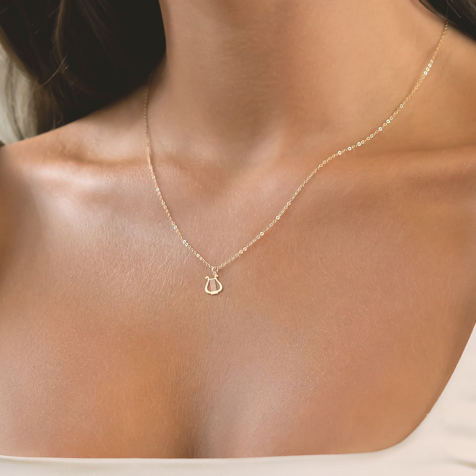 Harp Necklace Music 925 Sterling Silver Pendant