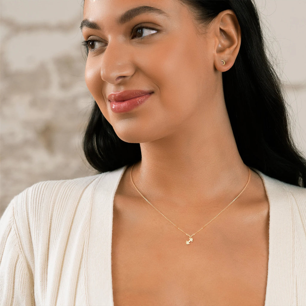 Gym Dumbbell 925 Sterling Silver Pendant