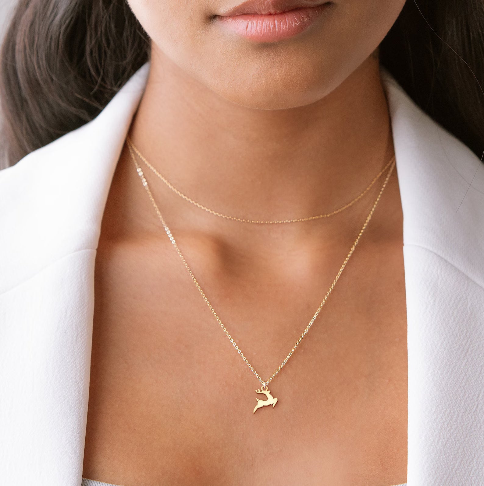 Reindeer dainty 925 Sterling Silver Pendant