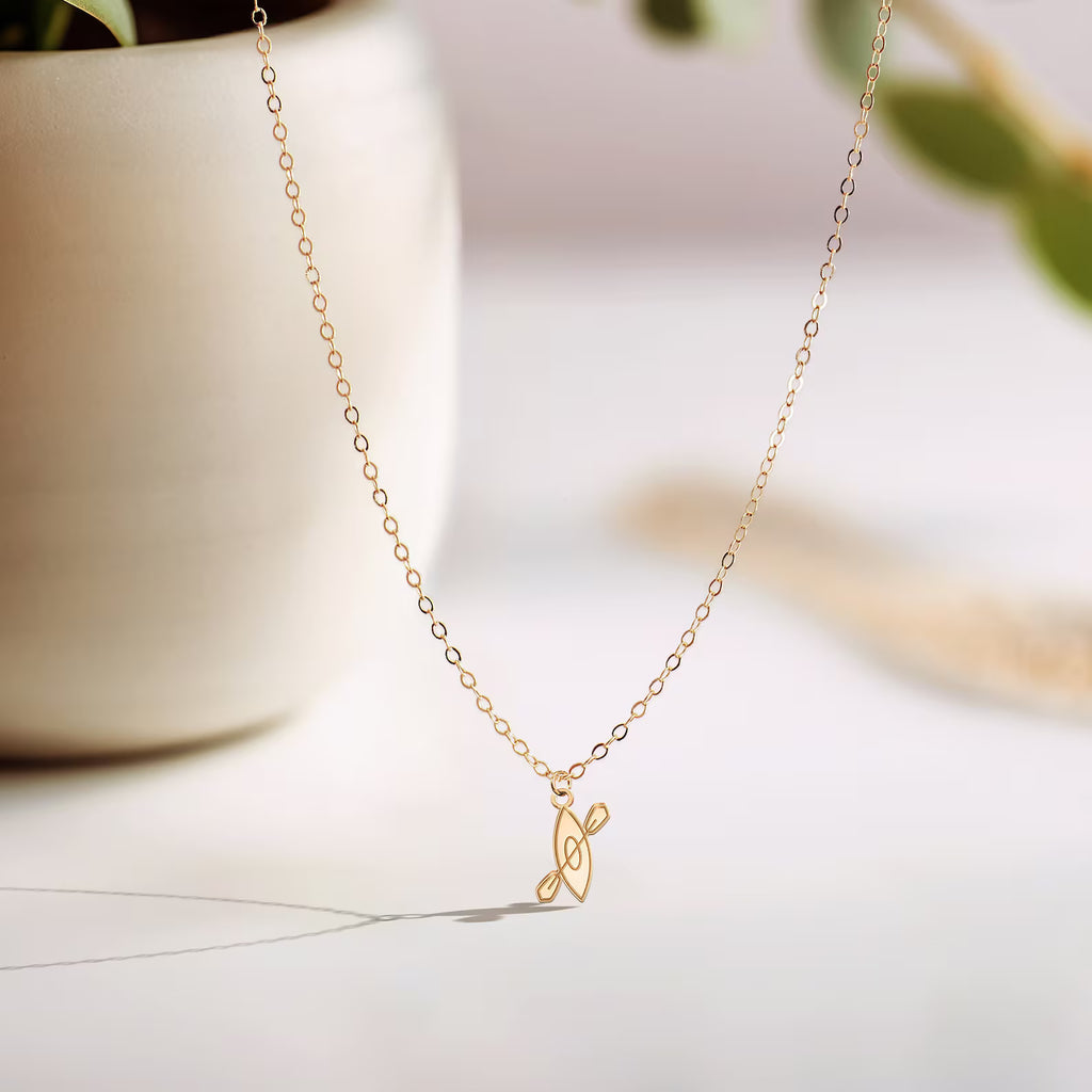 Kayak Pendant 925 Sterling Silver Necklace