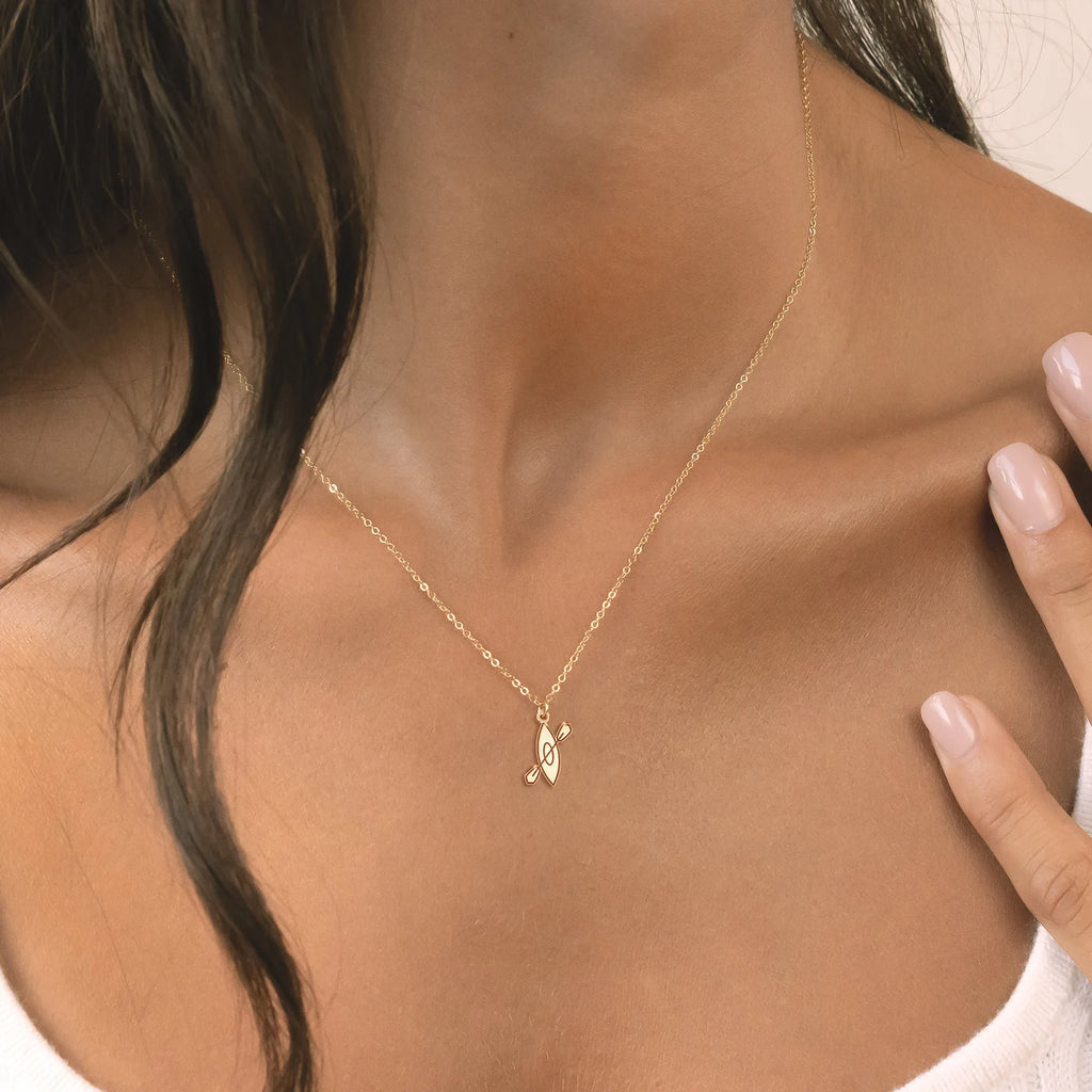 Kayak Pendant 925 Sterling Silver Necklace