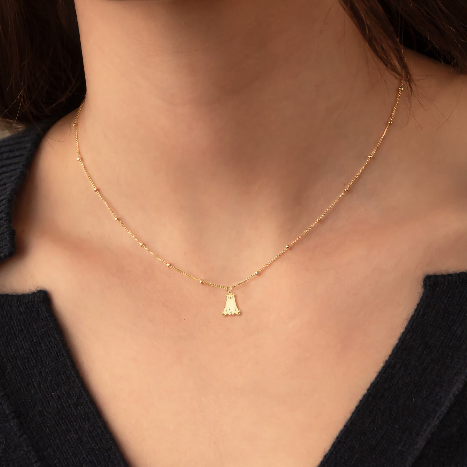 Seated Bear Charm 925 Sterling Silver Pendant