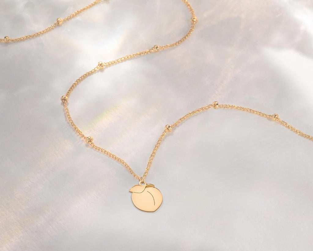 Peach Dainty Charm 925 Sterling Silver Pendant
