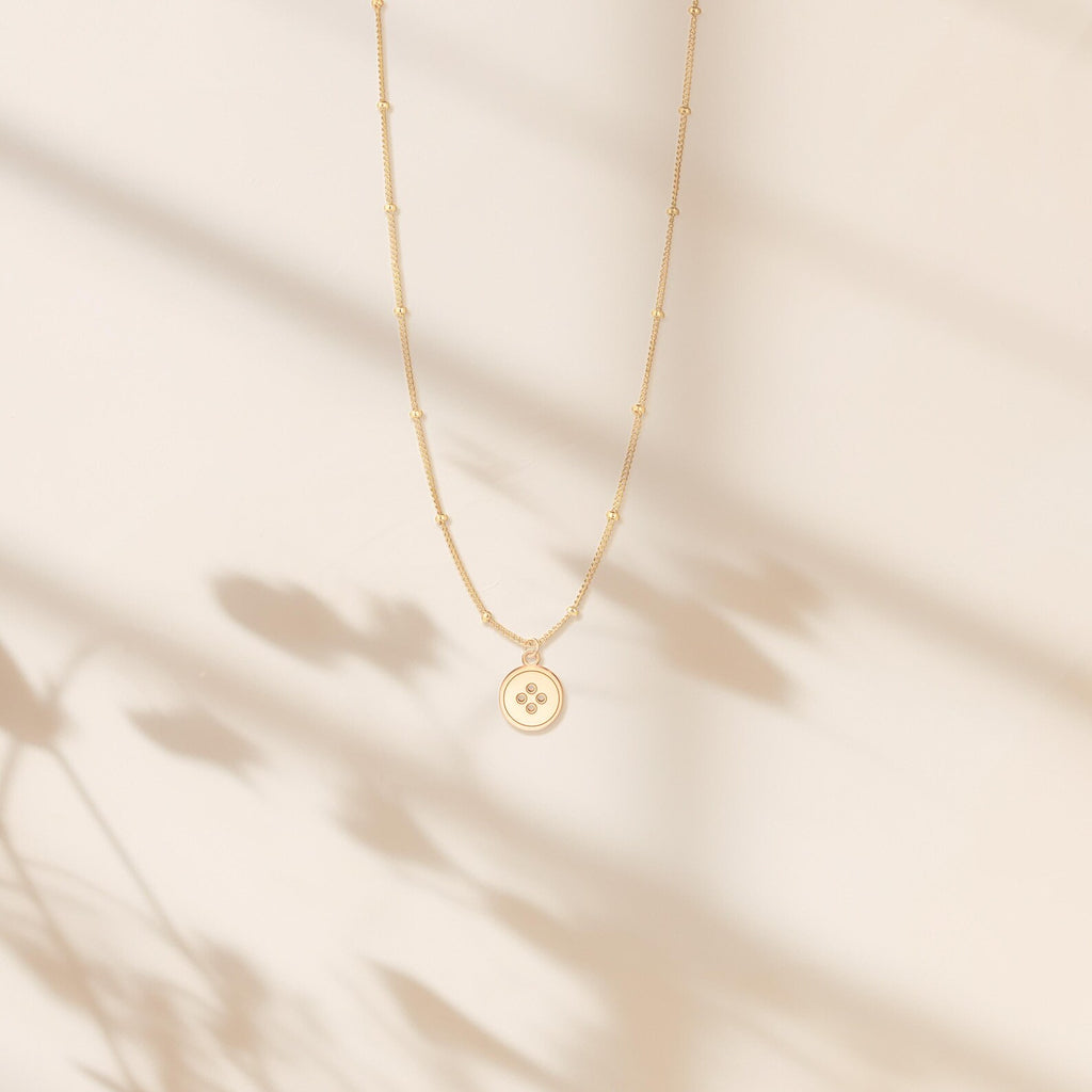 Button Quirky Gold 925 Sterling Silver Pendant