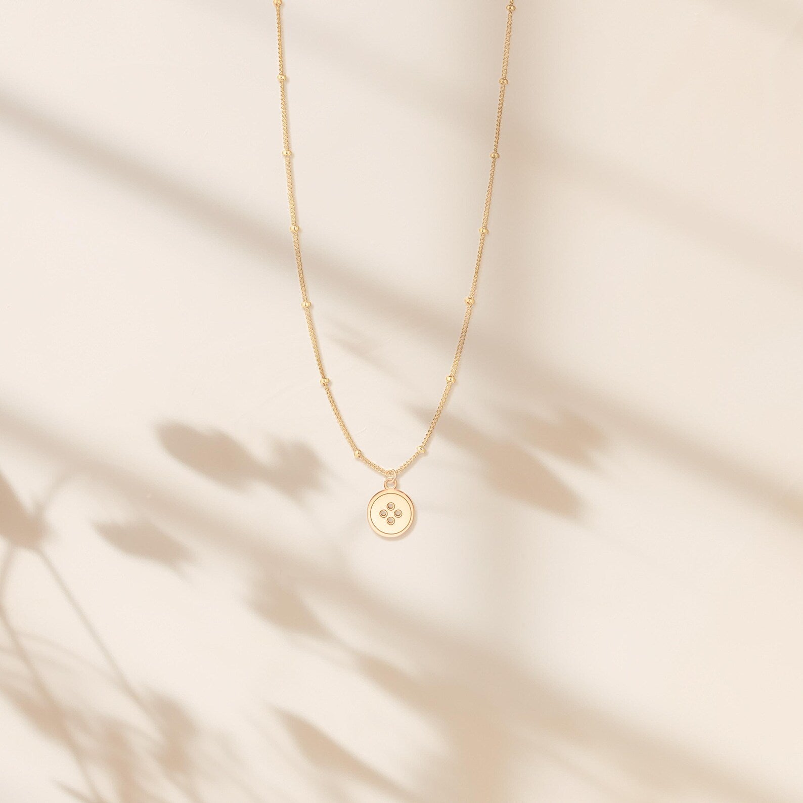 Button Quirky Gold 925 Sterling Silver Pendant